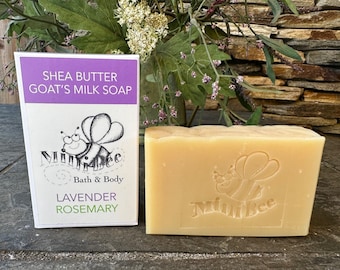 LAVENDER ROSEMARY Goats Milk Soap, Shea Butter Soap, Handmade Soap, Cold Process Soap, Moisturizing