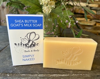 SIMPLY NAKED Goats Milk Soap, Shea Butter Soap, Handmade Soap, Cold Process Soap, Moisturizing