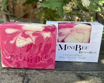 WILD ROSE Shea Butter Soap, Handmade Cold Process Soap, Moisturizing