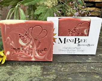 CRANBERRY POMEGRANATE Shea Butter Soap, Handmade Cold Process Soap, Moisturizing