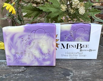 LAVENDER CEDARWOOD Shea Butter Soap, Handmade Cold Process Soap, Moisturizing