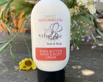 SWEET WATERMELON Handcreme, Körpercreme, Sheabutter Handgemachte Creme