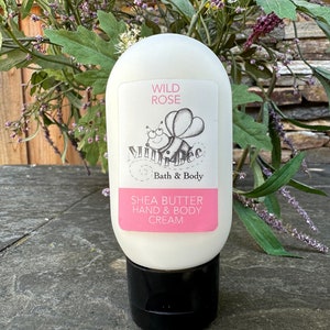 WILD ROSE Hand Cream, Body Cream, Shea Butter Handmade Cream