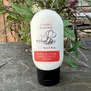 CHERRY ALMOND Hand Cream, Body Cream, Shea Butter Handmade Cream