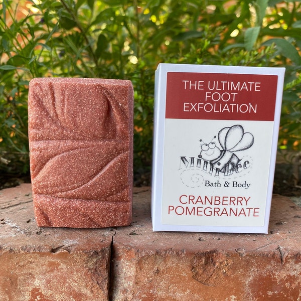 CRANBERRY POMEGRANATE Pumice Soap, Handmade Soap, Cold Process Soap, Footsie Polish~The Ultimate Foot Exfoliation!!!