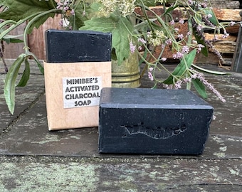 ACTIVATED CHARCOAL Cocoa Butter Soap, Handmade Soap, Cold Process Soap, Moisturizing