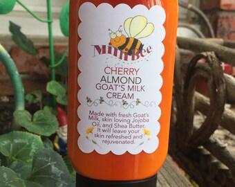 CHERRY ALMOND Goat Milk Cream, Moisturizing Hand Cream, Body Cream