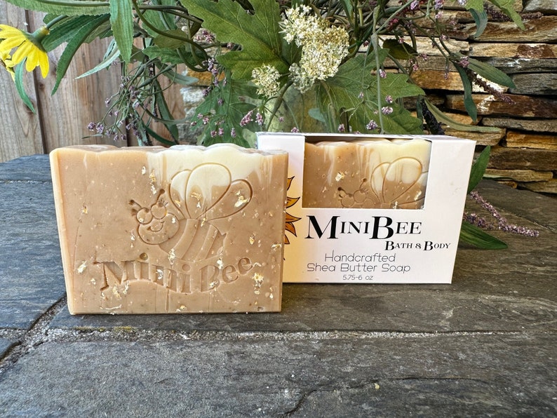 OATMEAL MILK and HONEY Shea Butter Soap, Handmade Soap, Cold Process Soap, Moisturizing image 1