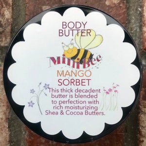 MANGO SORBET Körperbutter, Sheabutter, Kakaobutter, Luscious Butter, Natürliche Butter, Hydratisieren Sie Ihre Haut !!