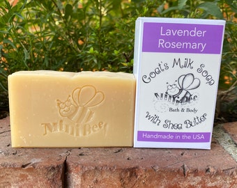 LAVENDER ROSEMARY Goats Milk Soap, Shea Butter Soap, Handmade Soap, Cold Process Soap, Moisturizing