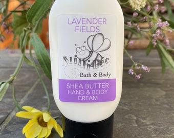 LAVENDER FIELDS Hand Cream, Body Cream, Shea Butter Handmade Cream