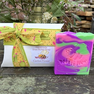 CACTUS FLOWER Shea Butter Soap, Handmade Soap, Cold Process Soap, Moisturizing