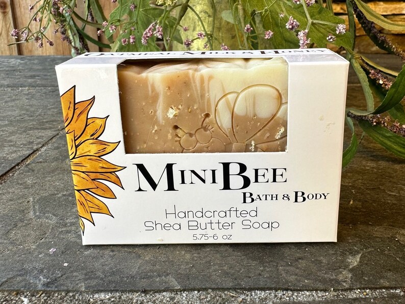 OATMEAL MILK and HONEY Shea Butter Soap, Handmade Soap, Cold Process Soap, Moisturizing image 2