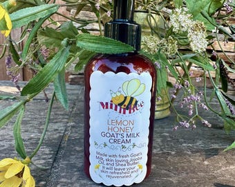 LEMON HONEY Goat Milk Cream,  Moisturizing Hand and Body Cream