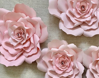 Handmade Paper Flowers - Paper Roses - Floral Backdrop - Baby Shower Flower Backdrop - Handmade Paper Roses - Party Decor - Wedding Roses