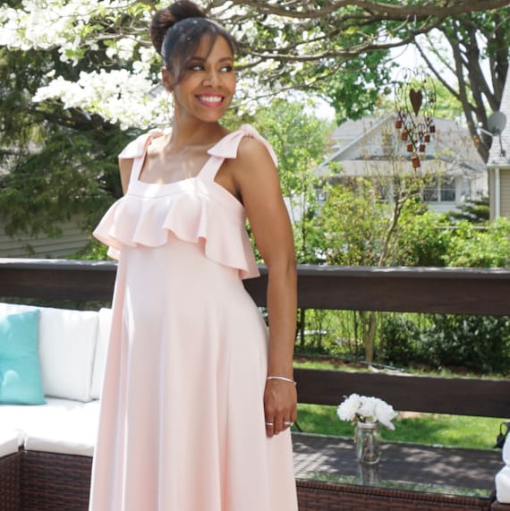 blush maternity dress