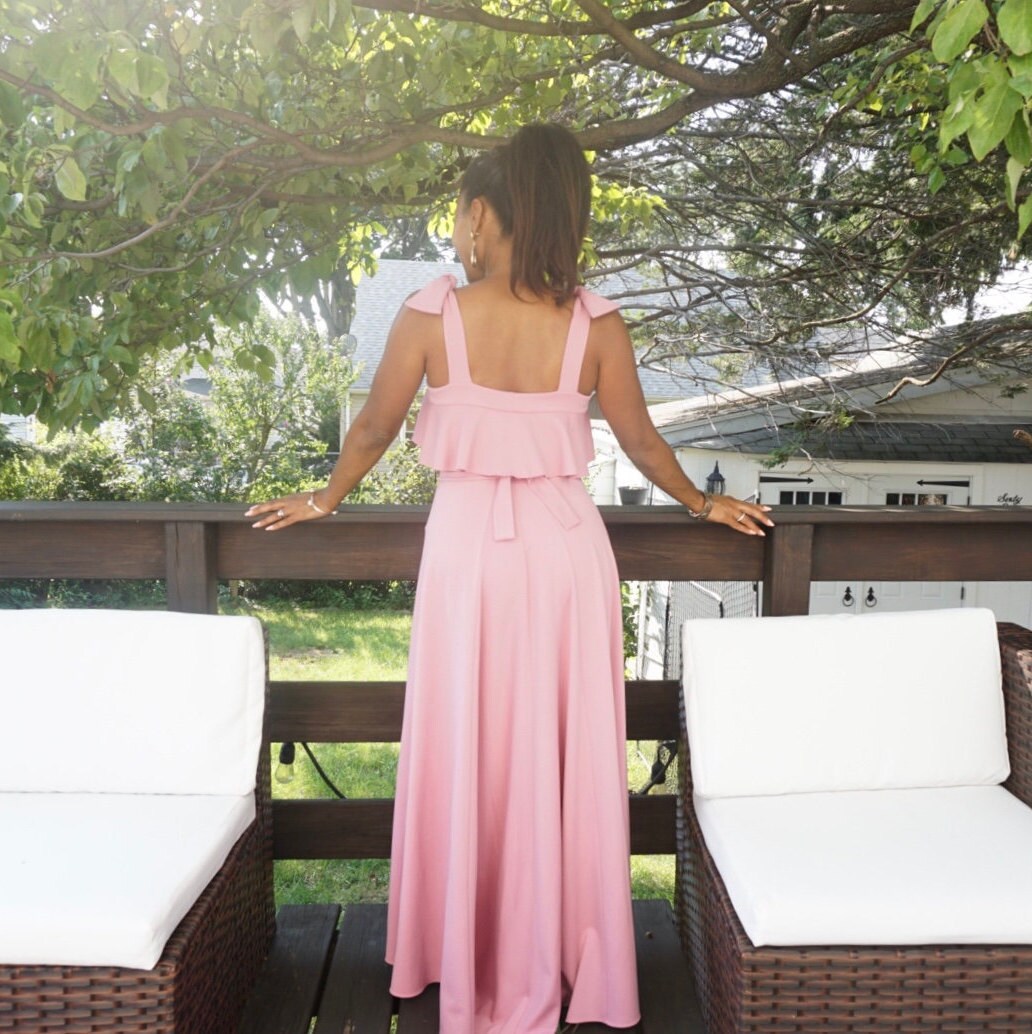 open lace back dress Long Formal Pink Dress: Andrea and Leo A1356 Mauve / 6 main image 0