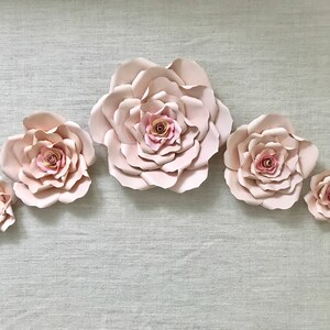 Handmade Paper Flowers Paper Roses Floral Backdrop Baby Shower Flower Backdrop Handmade Paper Roses Party Decor Wedding Roses image 8