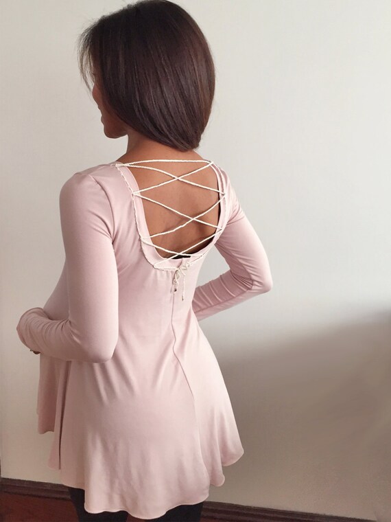 Lange mouwen Scoop nek roze moederschap Top Lace Up | Etsy De 10+ beste afbeeldingen van Bellerose | vrouw, topje