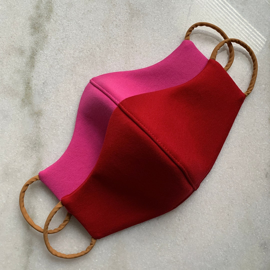 Face Mask Face Cover Pink Mask Red Mask 3 Layer Mask Layered Mask Handmade Face Mask Luxury Face