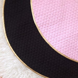 Milestone Baby Mat Pink & Gold Mat Round Baby Play Mat Lightly Padded Mat Play Mat Gift Baby Nursery Decor Photo Prop Baby Gift image 4