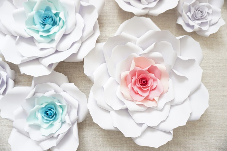 Handmade Paper Flowers Paper Roses Floral Backdrop Baby Etsy