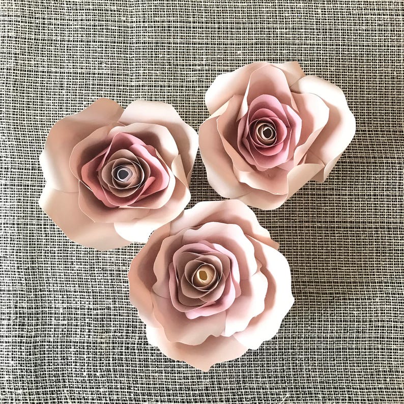 Handmade Paper Flowers Paper Roses Floral Backdrop Baby Shower Flower Backdrop Handmade Paper Roses Party Decor Wedding Roses image 3