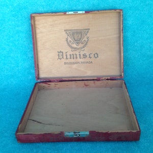 Vintage Cigar Box Boite Nature Dimisco Seleccion Privada Panetelas De Luxe Balsa Wood Locking Clasp