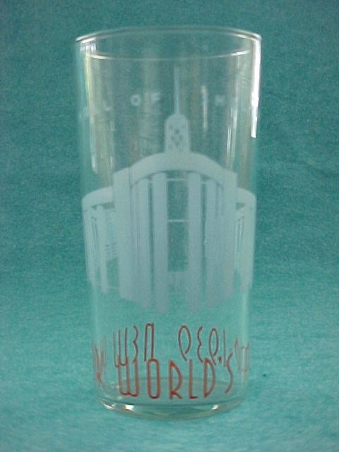 1939 New York World's Fair Glass Water 5 1/4