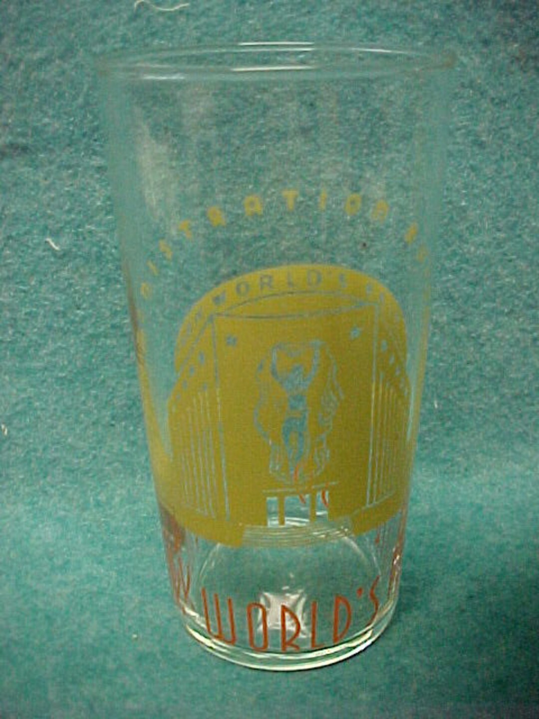 1939 New York World's Fair Glass Water 5 1/4