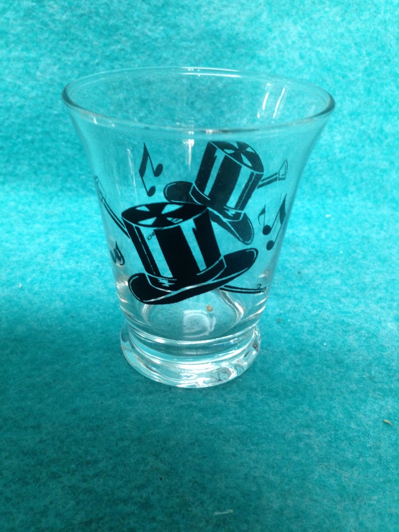 Cocktail Shaker Set Glass Top Hat With 4 Glasses by Libbey Etsy