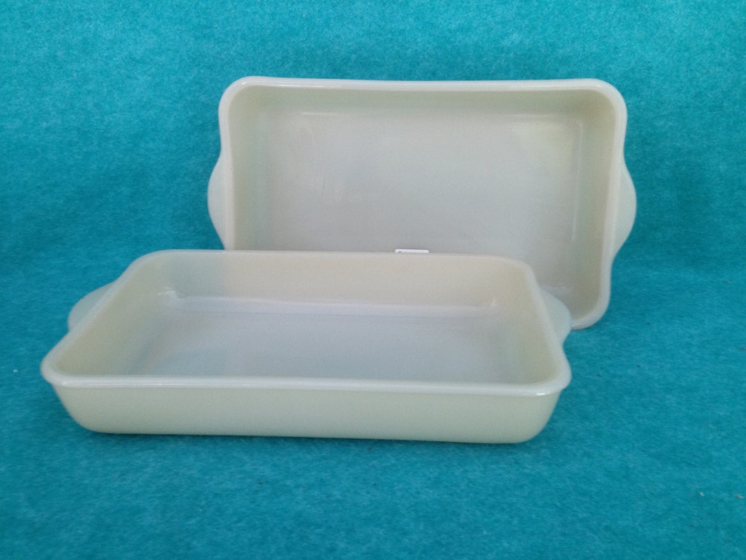 Fireking Glass Ivory Pair of Rectangular Baking Pans Etsy