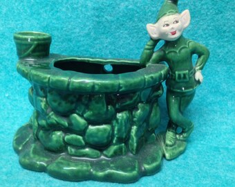 Pixie California Pottery Planter Wallpocket Wishing Well Large