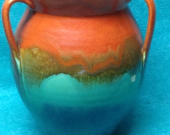 Stangl Pottery Sunburst Rainbow Jardiniere 7" 1765L Three Handled