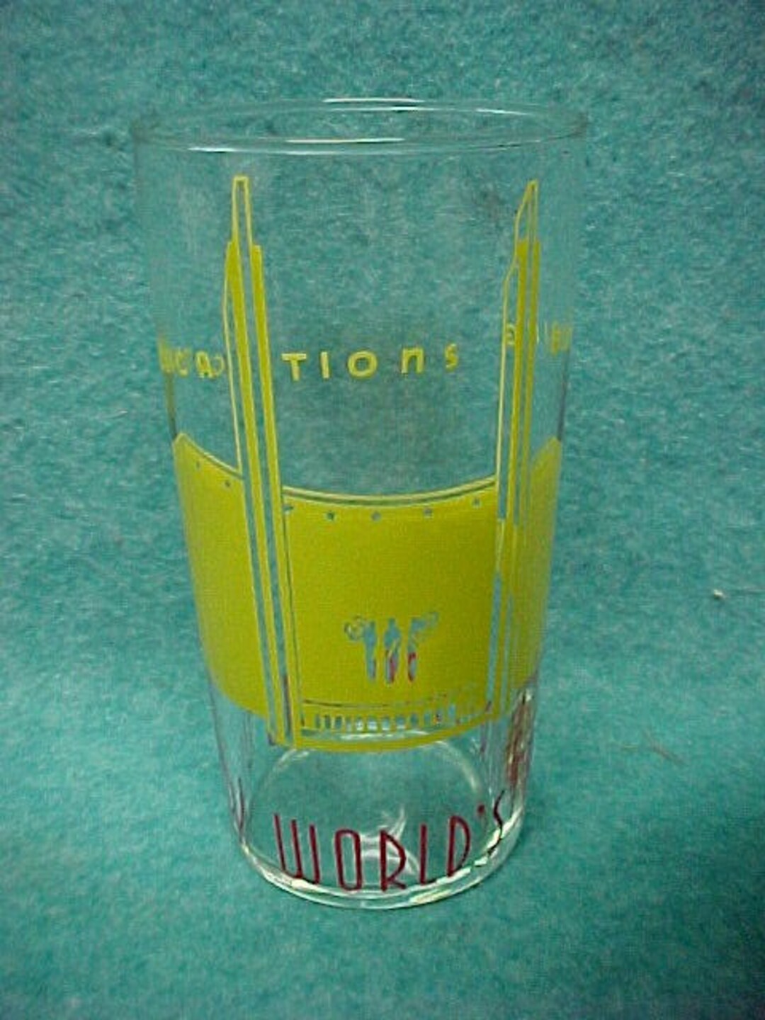 1939 New York World's Fair Glass Water 5 1/4