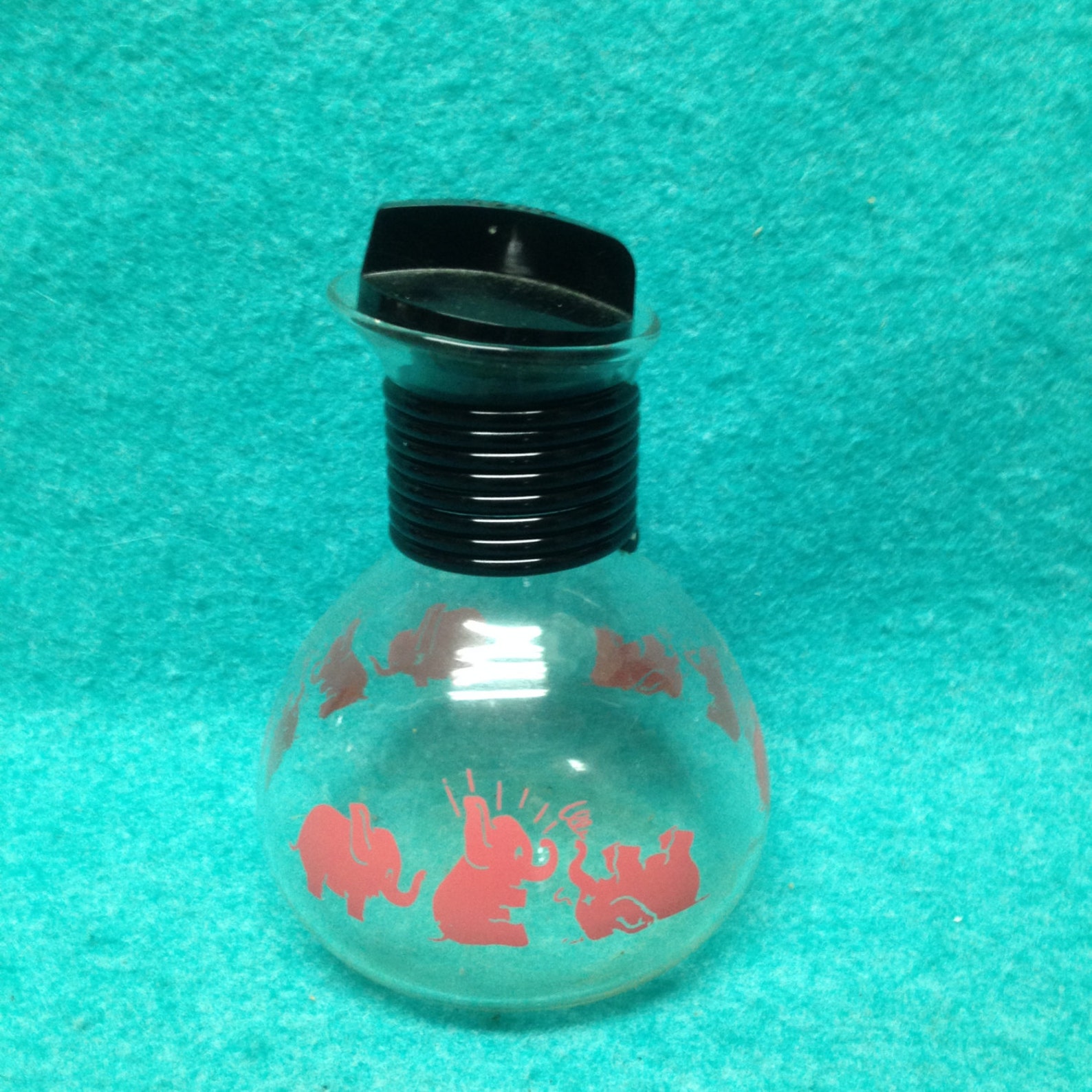 Hottle Bottle Glass Pink Elephants With Lid by Cory Etsy