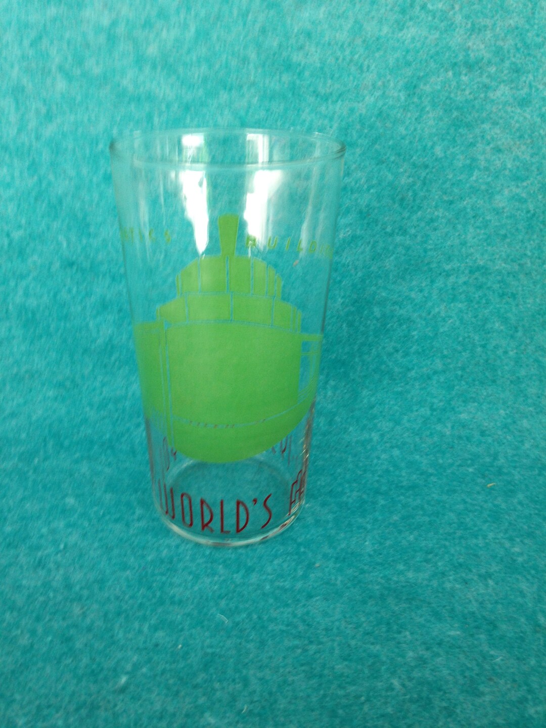 1939 New York World's Fair Glass Water 5 1/4