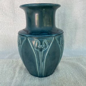 Rookwood Pottery Vase 2413 Matte Blue Flower Buds image 6