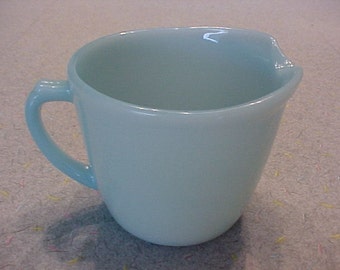 Fire-King Glass Turquoise Blue Creamer