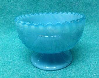 U.S. Glass Company Little Red Riding Hood Punch Bowl Blue