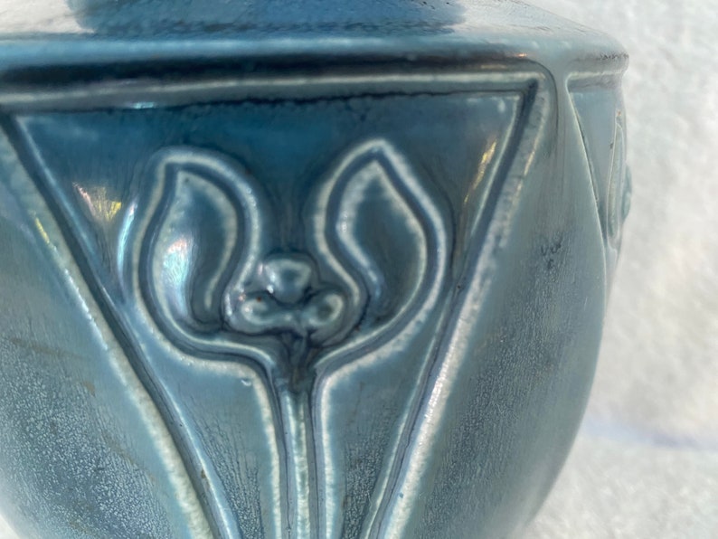 Rookwood Pottery Vase 2413 Matte Blue Flower Buds image 5