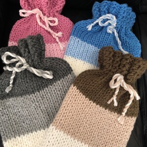 hot water bottle cover chunky hand knitted cosy and warm winter Gift birthday gift