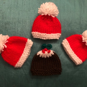 Decoración navideña Huevo acogedor Gorro de Papá Noel o pudín Decoraciones para la mesa del desayuno navideño