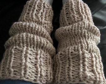 Chunky leg warmers hand knitted cosy and warm winter gift