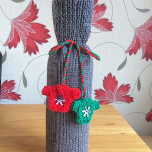 Wein Flasche Tasche Weihnachten Geschenk Tasche Hand gestrickt einzigartige Wichteln Weihnachtsgeschenk