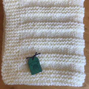 Hand Knitted Baby Blanket: Pale Lemon Unisex Pram Blanket