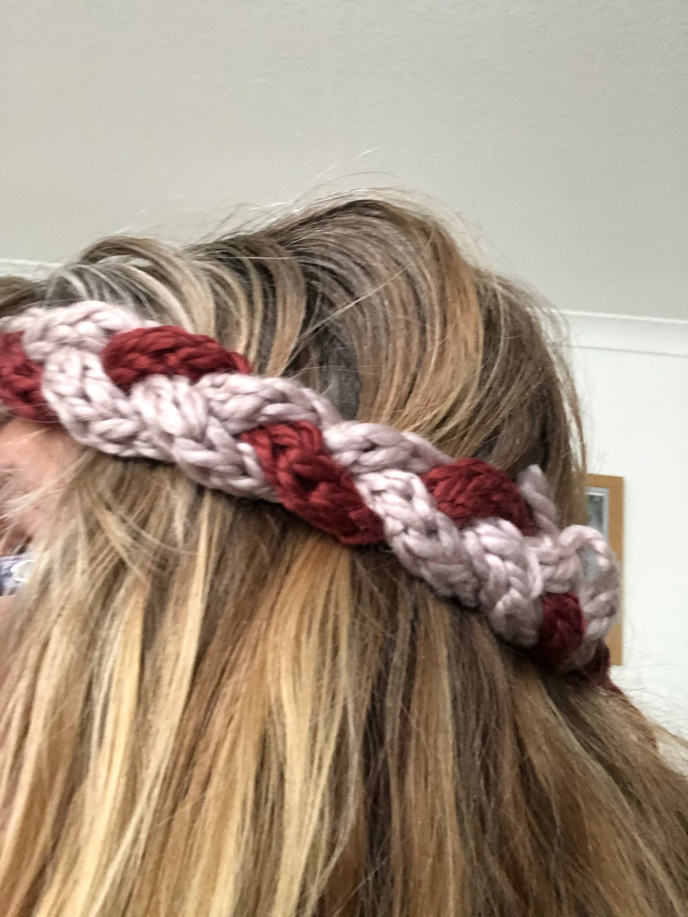 Elegant Hand Knit Headband Set - Black, Brown, Burgundy Knit Headband: Heathered Burgundy Twisted Ear Warmer - Etsy main image 4