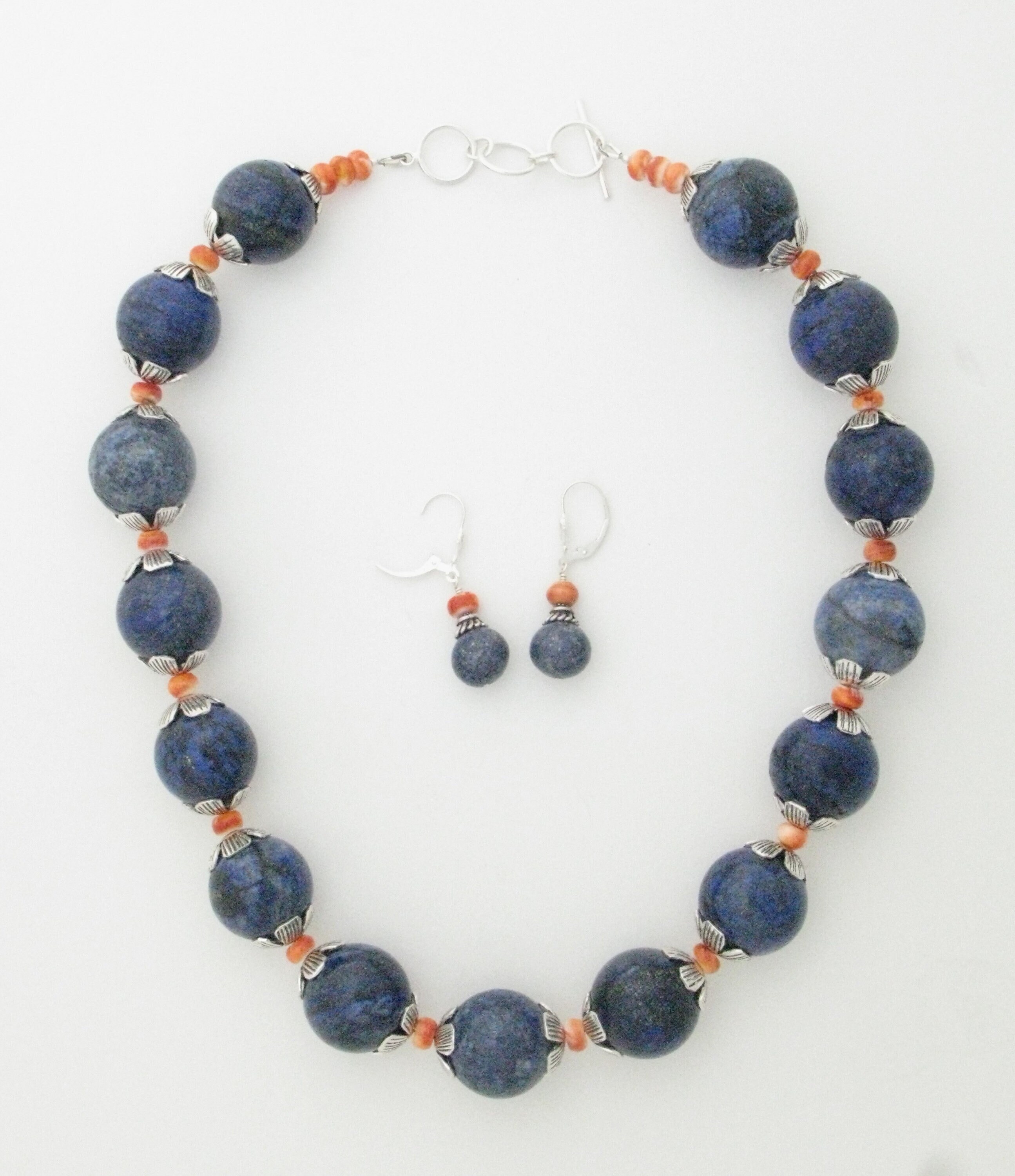LAPUIS Oyster Gemstone Necklace ブラック Black Tourmaline Pearl and Lapis Lazuli Choker Necklace
