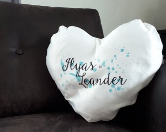 Heart pillow with individual name