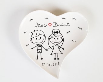 Big Heart Plate "couple"